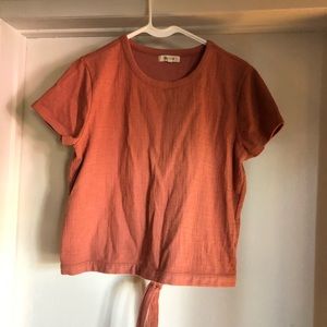 Madewell Pink Top with Tie Back
